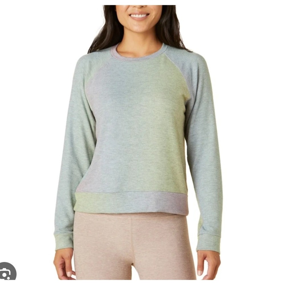 Beyond Yoga Rainbow Pullover Women L Athleisure Pastel